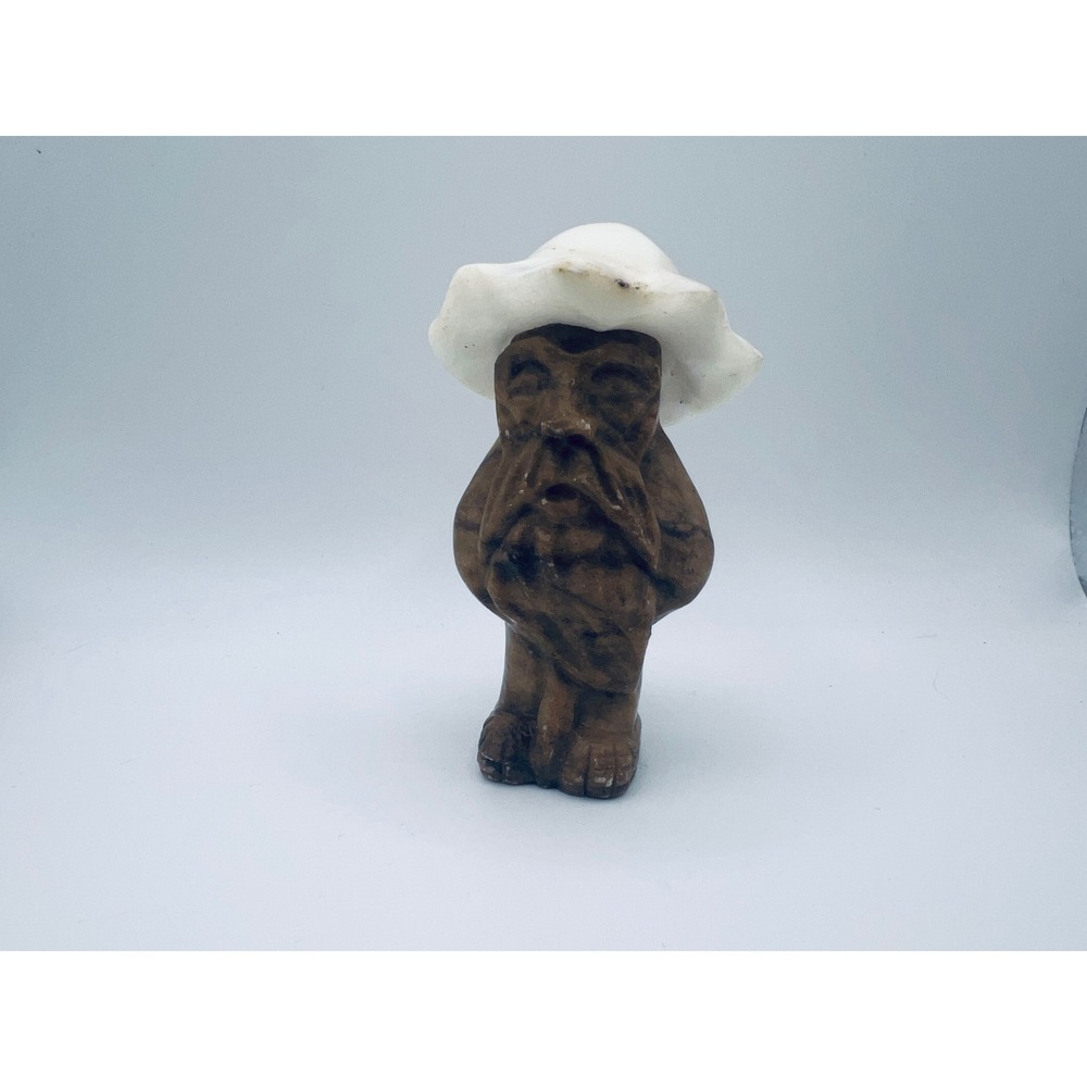 Vintage Russian Stone Figure Hand Carved Troll‎ Gnome Whimsical Collectibles 4"